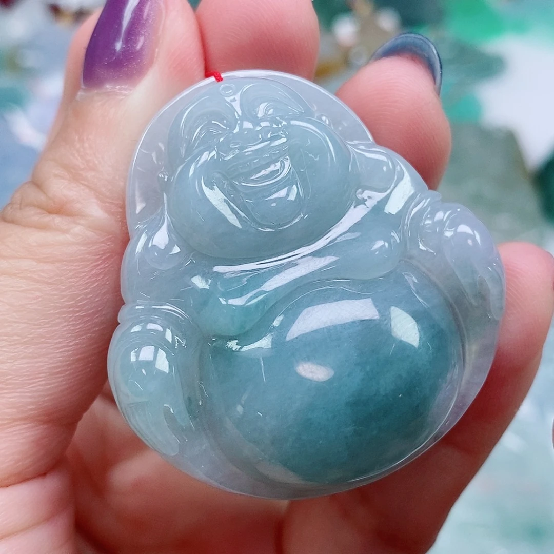 翡翠未镶嵌颈饰天然缅甸翡翠A货佛公