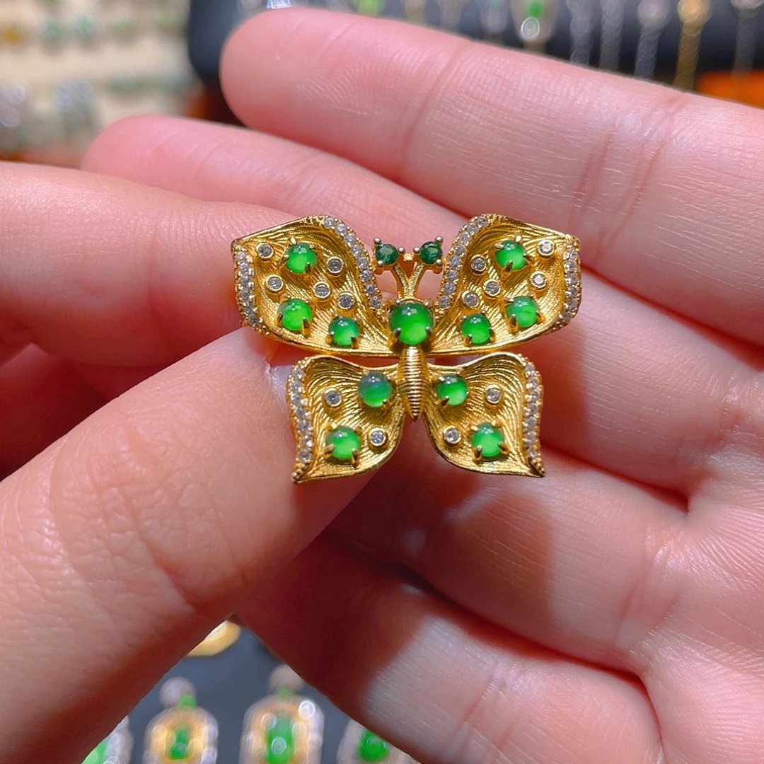 翡翠银S925镶嵌吊坠(不含链)