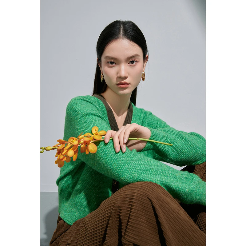 【小余专属】MOFAN摩凡春新款精灵绿毛针织衫MDE453760