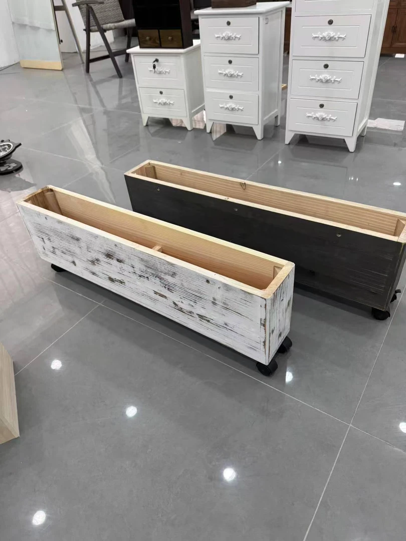 防腐木花箱花架种菜种植组合室外复古内袋无纺布创意花盆户外023