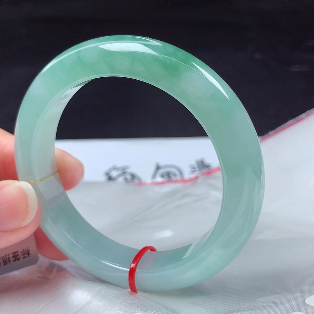 翡翠未镶嵌手镯54圈m12190