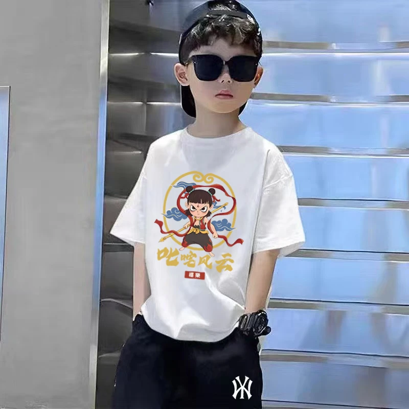 （哪吒）男孩女孩短袖T恤儿童夏季新款卡通半袖童装