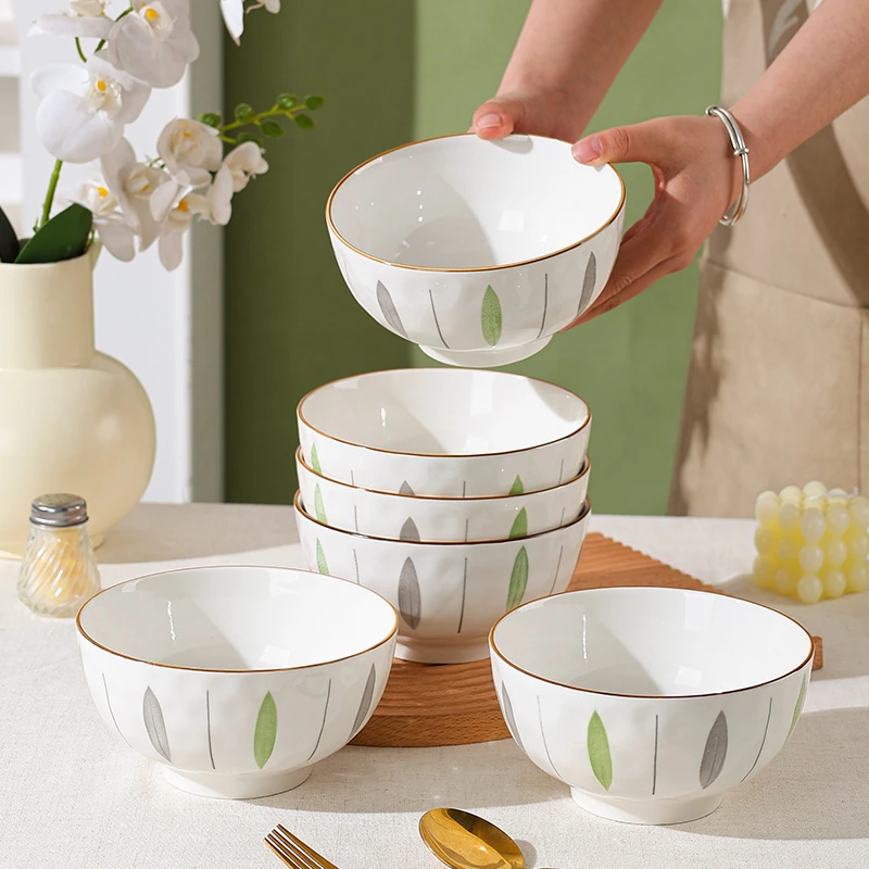 面碗家用陶瓷新款高颜值6/7英寸吃面专用碗釉下彩泡面碗餐具饭碗