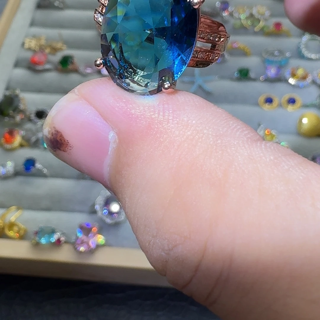 水晶戒指银S925镶嵌