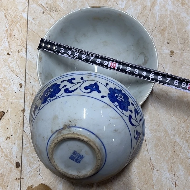 摆件陶2个15.5*6.5厘米芙蓉花碗