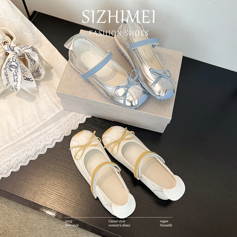 小众设计运动风芭蕾舞鞋单鞋时尚百搭一字带浅口休闲玛丽珍鞋