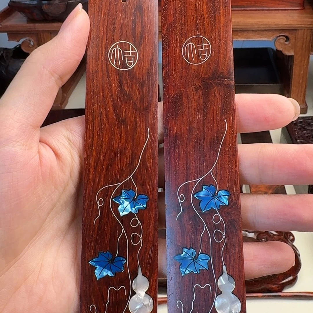 檀香紫檀（小叶紫檀）书签一对