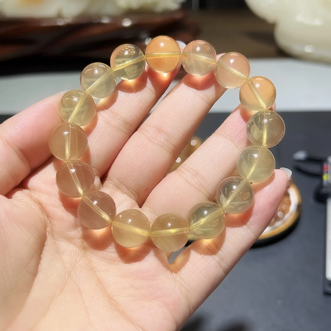 未镶嵌手链水晶13毫米黄水晶2号