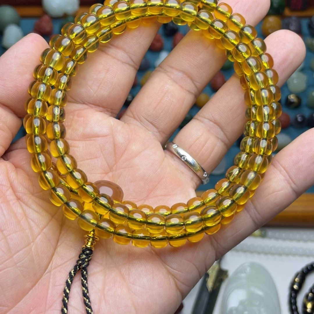 未镶嵌颈饰琥珀L精工老型念珠
