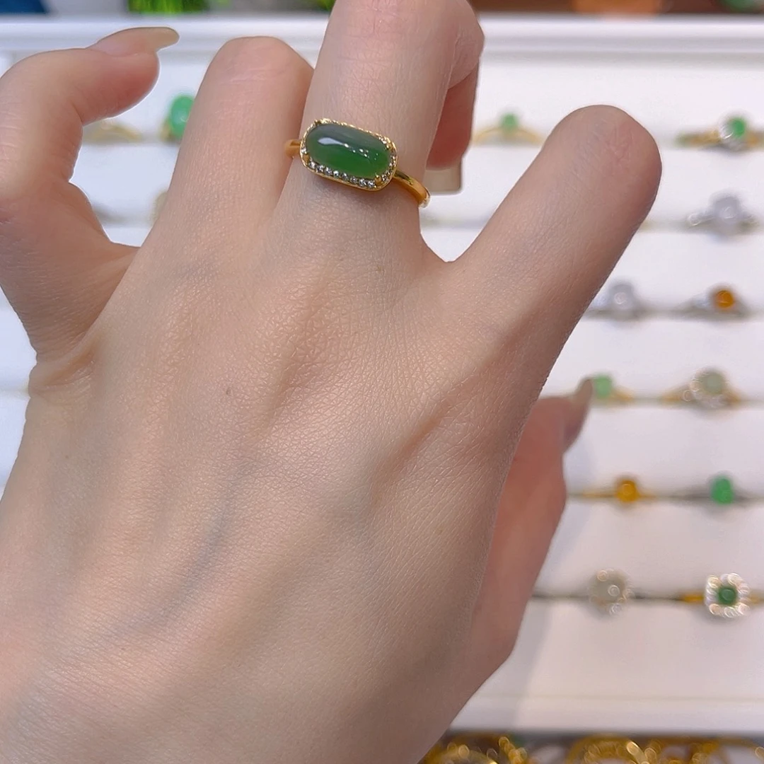 翡翠戒指银S925镶嵌我