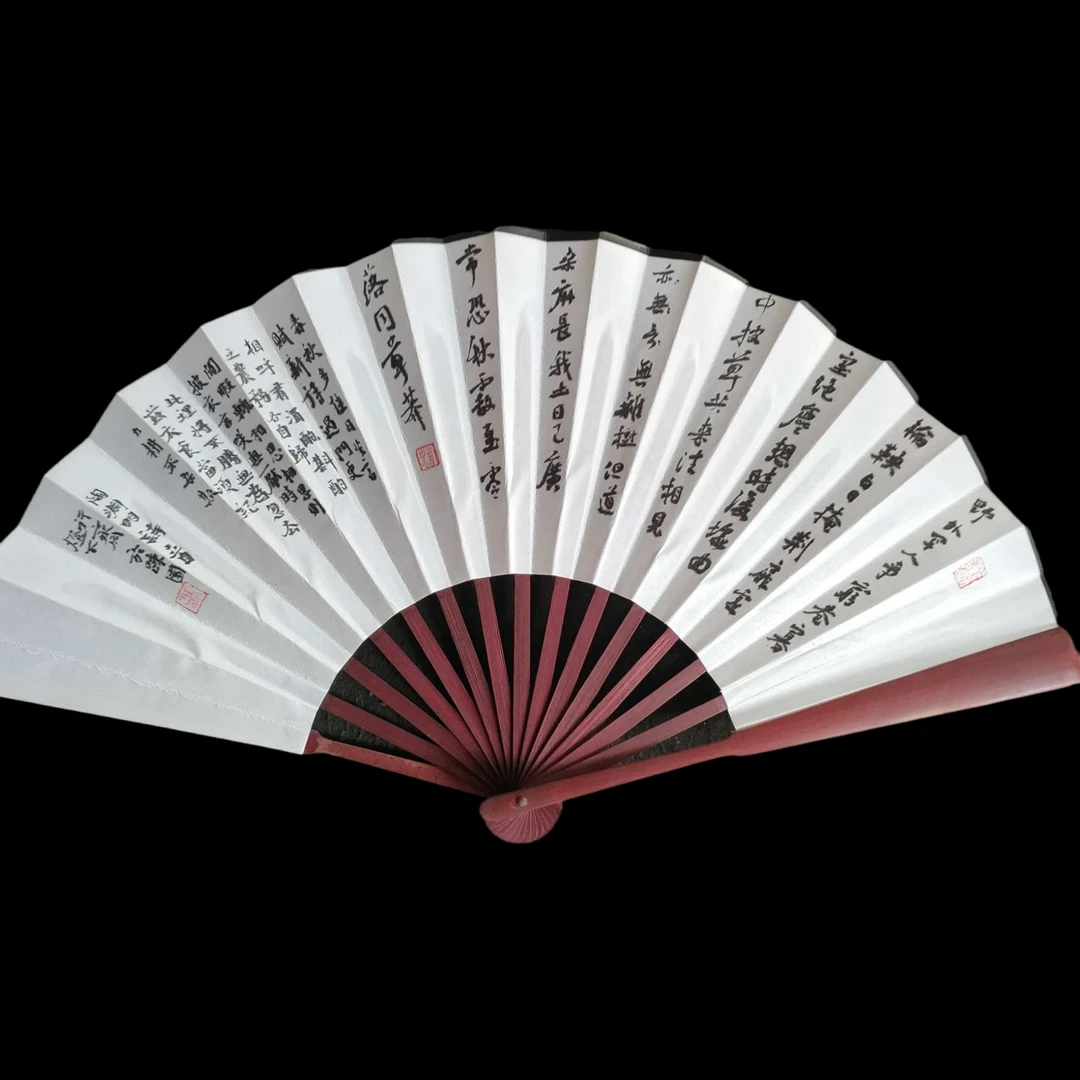 10【品名】折扇成扇【尺寸】10寸15方【材质】竹骨绢面