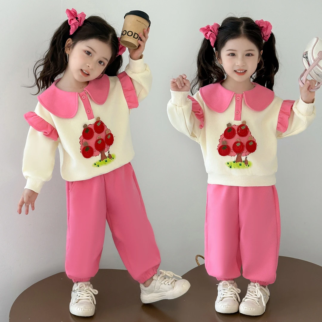 女童套装春秋款卡通女宝宝秋季卫衣卫裤衣服2025新款休闲洋气套装