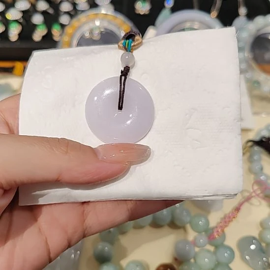 翡翠未镶嵌颈饰天然缅甸翡翠A货紫罗兰平安扣吊坠