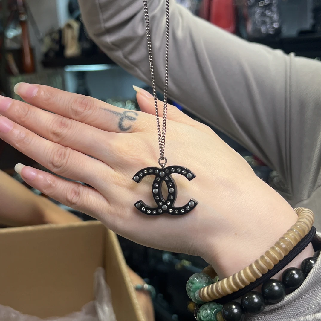 95新 Chanel/香奈儿 夏七中古/Chanel双面亚克力满钻毛衣链