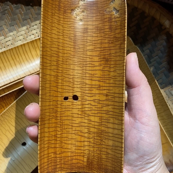 老煤竹手工抛光冰裂纹茶则