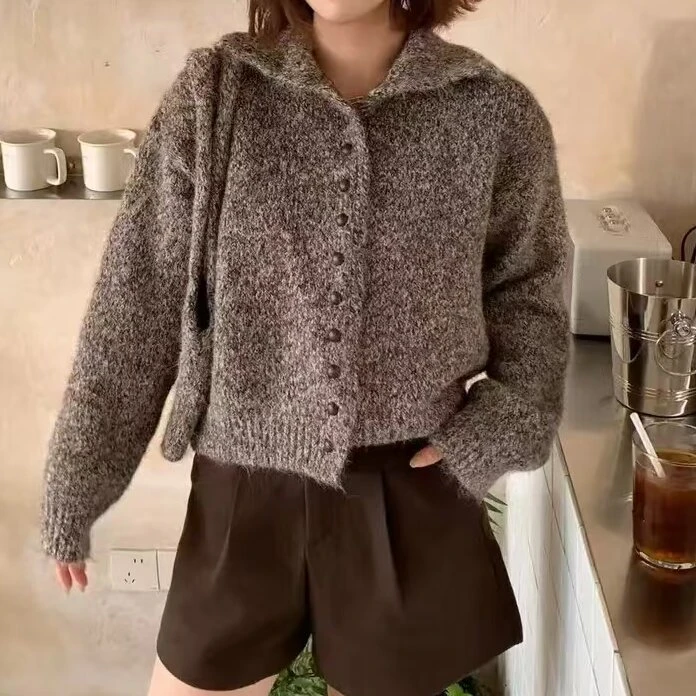 【001-099】女士秋冬季新款韩系网红休闲宽松百搭慵懒风针织毛衣