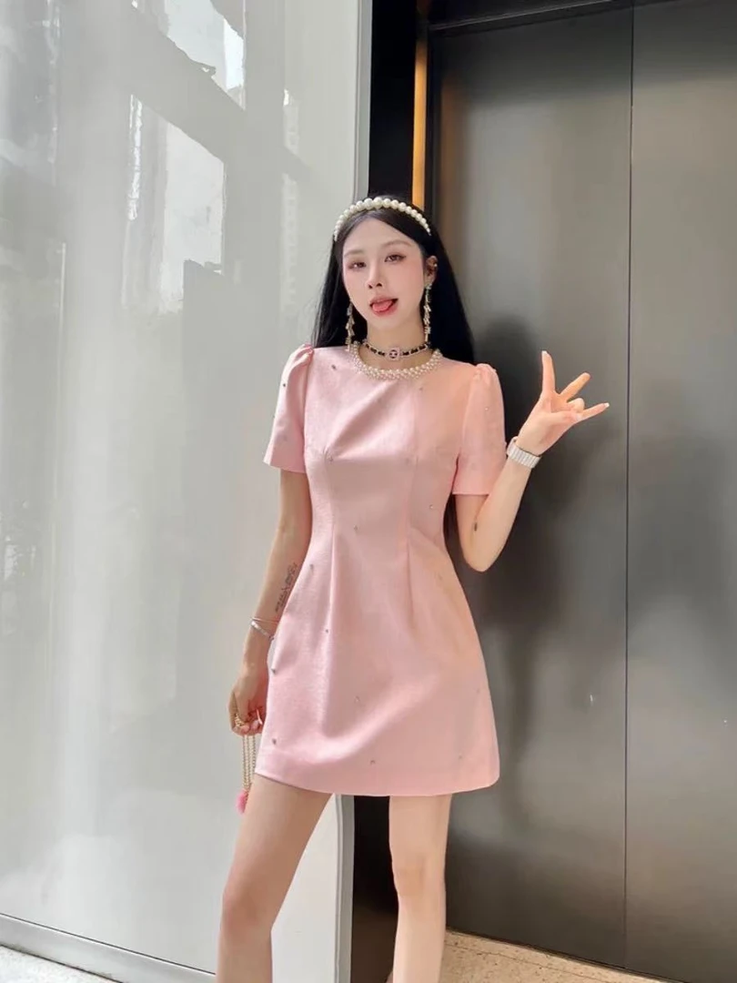 【梦梦专属】计感女装度假风显瘦气质高腰黑色小众裙子连衣裙2516