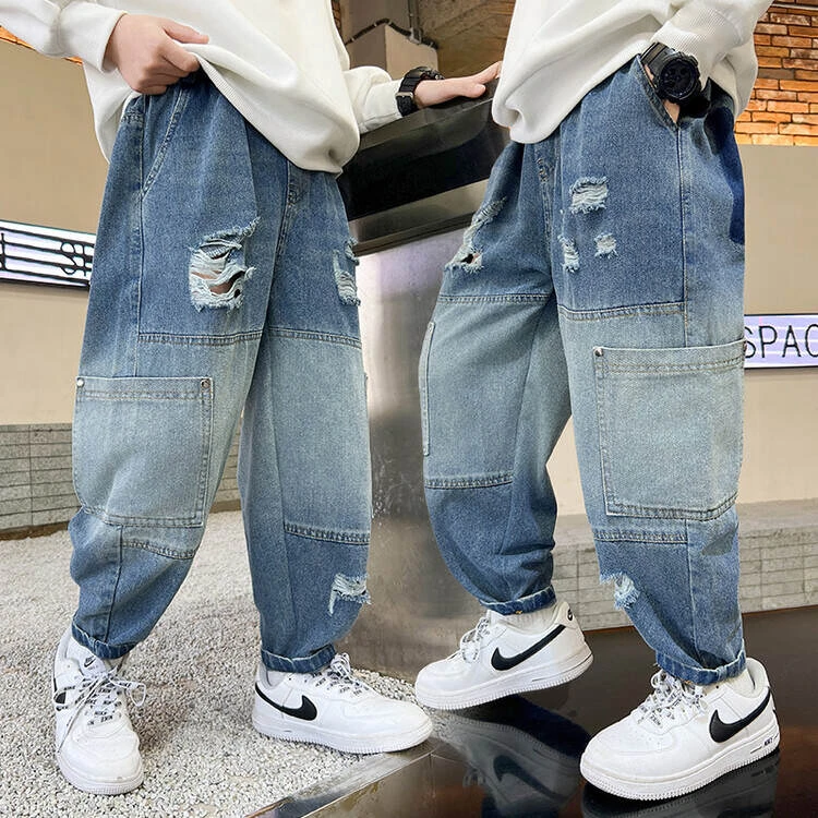 男童裤子 多口袋工装牛仔裤春秋款 大量现货 天猫品质 数据好