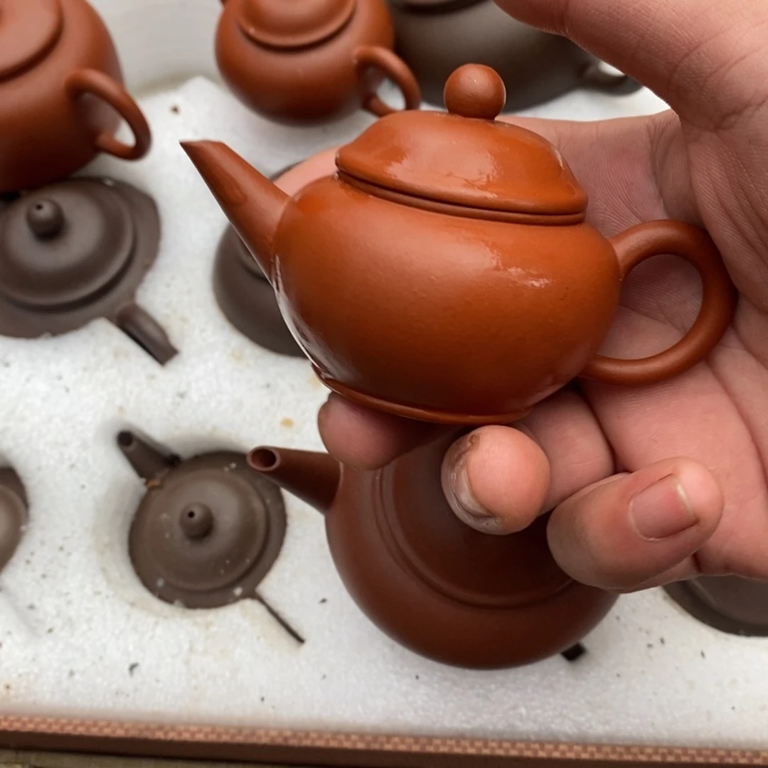 安***乐茶壶紫砂小红泥四杯水平