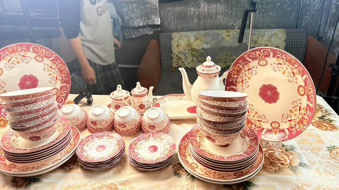 筷茶具拆装餐具釉下彩结婚餐具套装