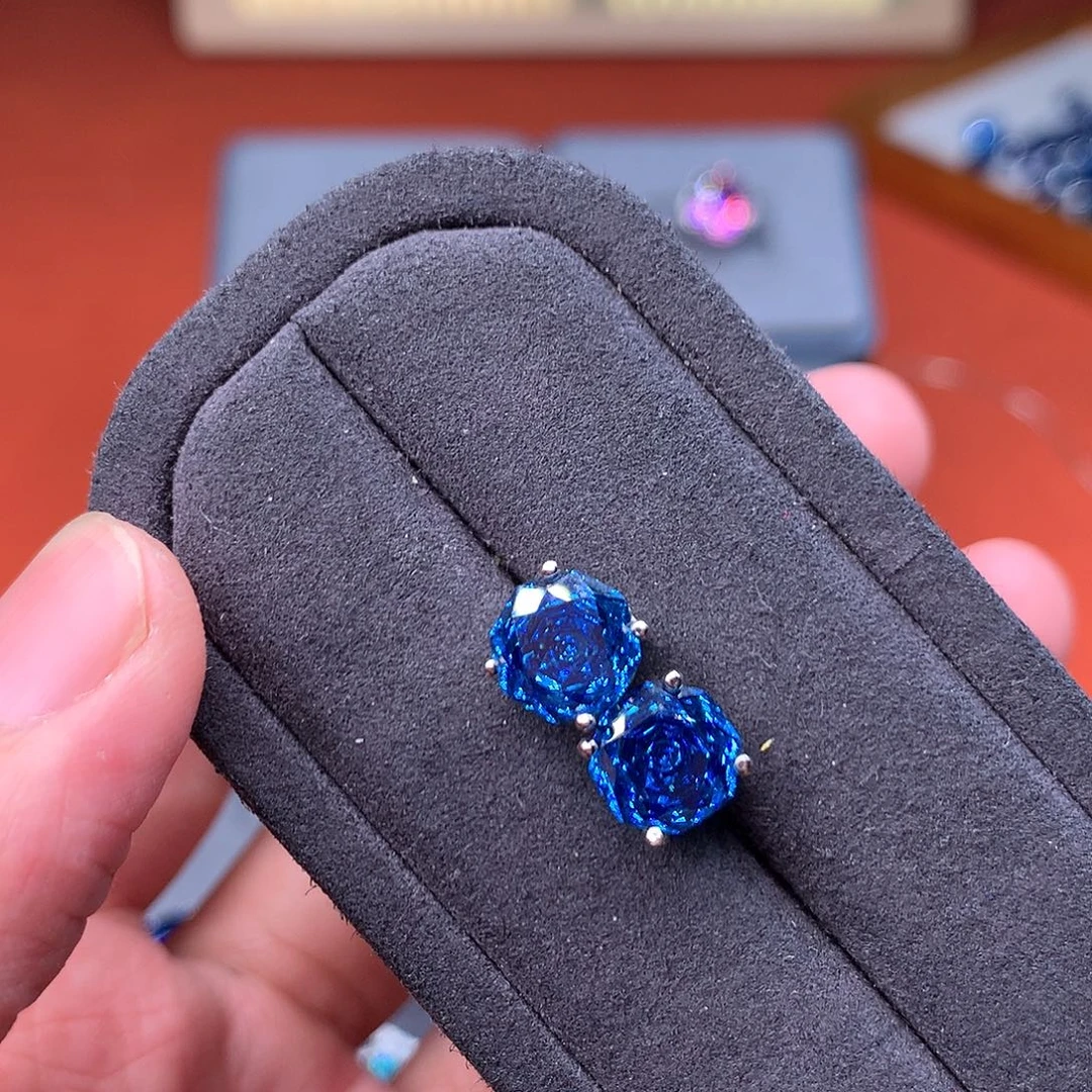 耳饰托帕石银S925镶嵌