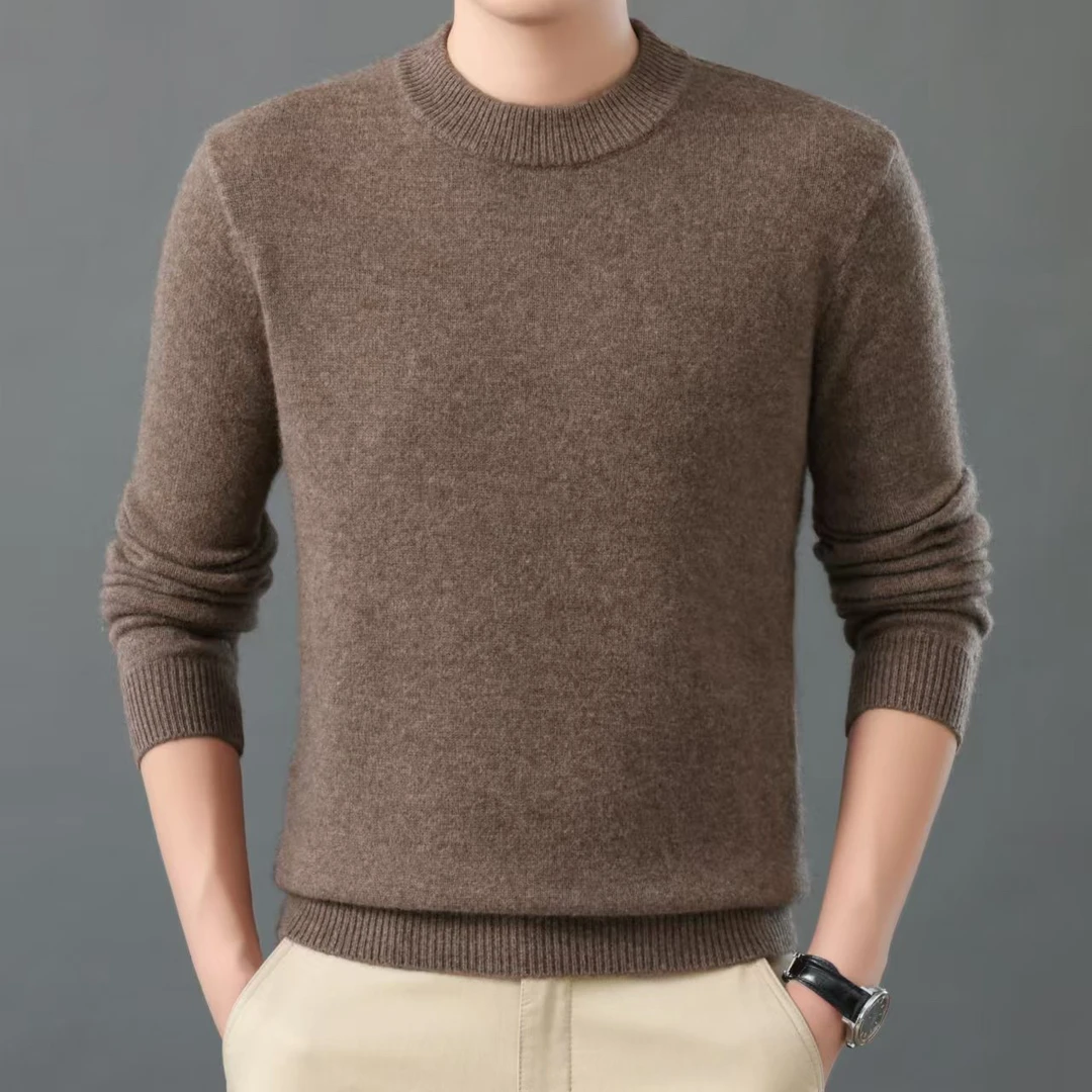 牦牛绒男款圆领套头针织衫