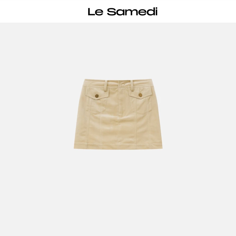 Le Samedi【速写长腿】 丝滑条绒 宝箭口袋 结构工装短裙裤