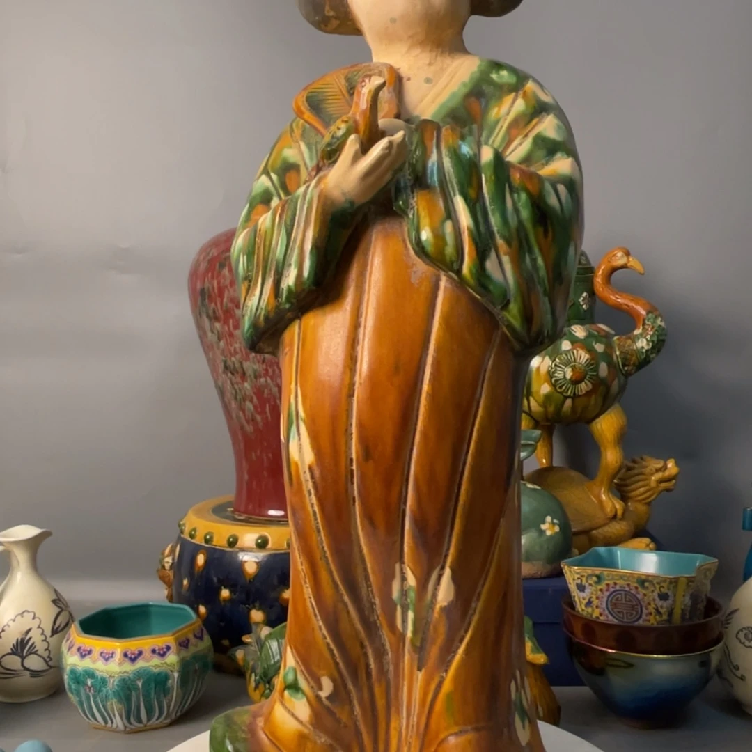 杨***德瓷片三彩贵妃大胖妞