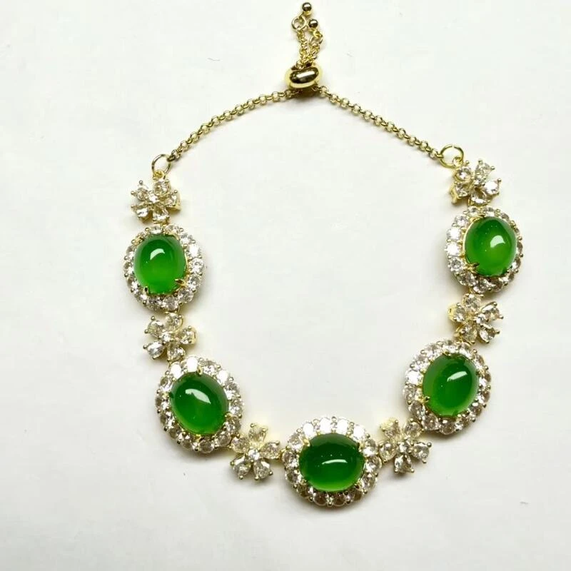 S029-天然  高端  大气   -时尚 绿玉髓 手链