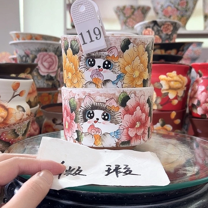 景德镇手绘花盆满38包邮