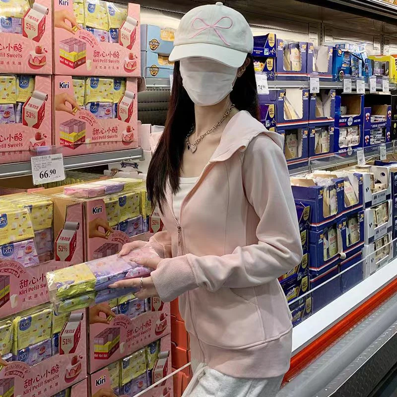 2025春秋爆款卫衣女拉链连帽韩版时尚修身外套运动瑜伽服长袖上衣