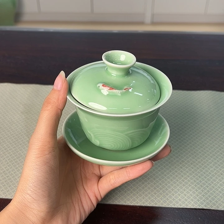 龙泉云间青瓷小米茶器