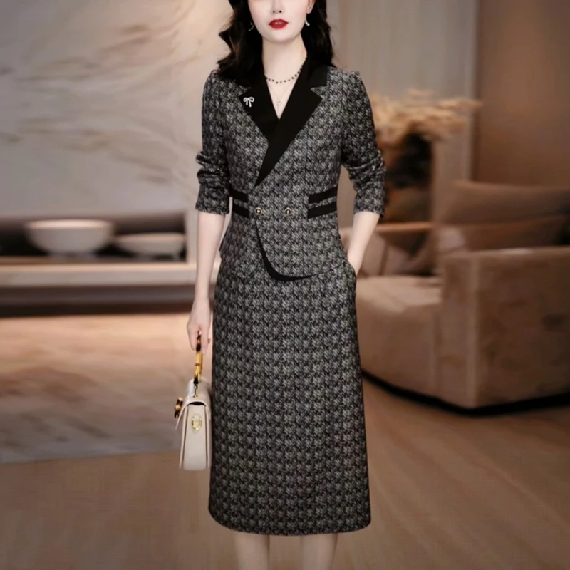 轻奢时尚优雅高贵洋气连衣裙2025秋季新款高级感气质收腰显瘦裙子