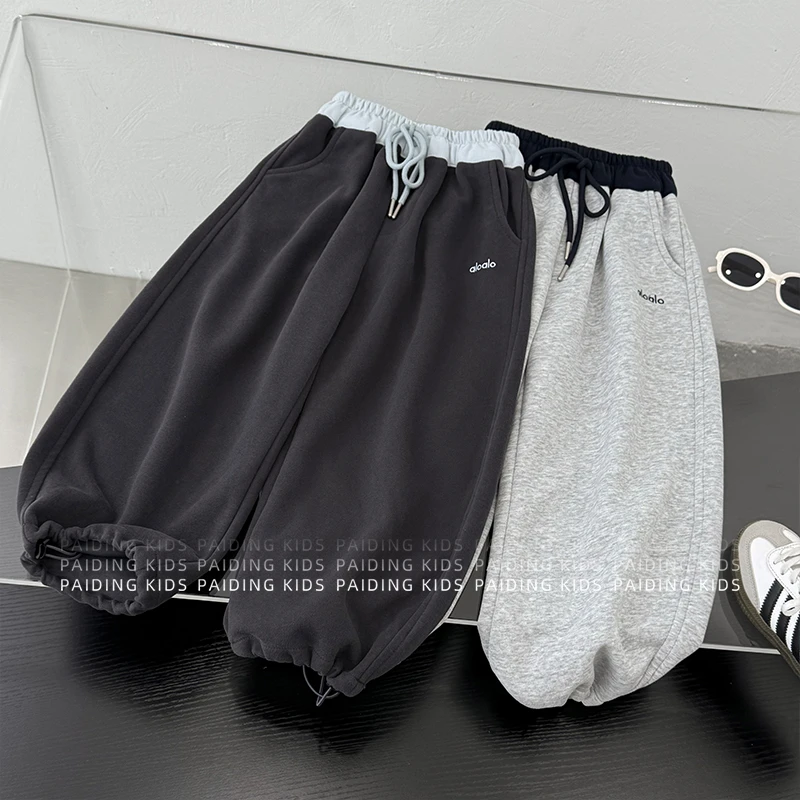 秋装儿童韩版时尚简洁字母日常百搭款多色休闲裤SJ6089