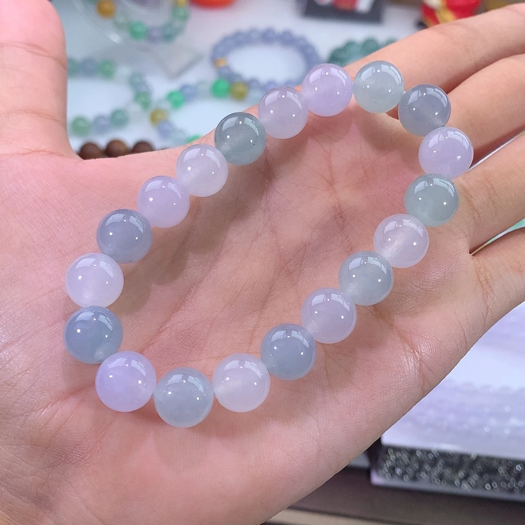 翡翠未镶嵌手链冰种马卡龙手串