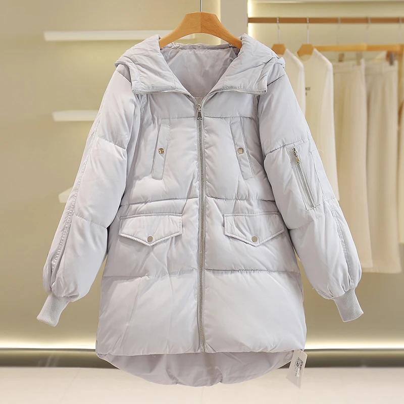 【开播福利】不规则宽松纯色连帽加厚棉服#ZYZ38N027