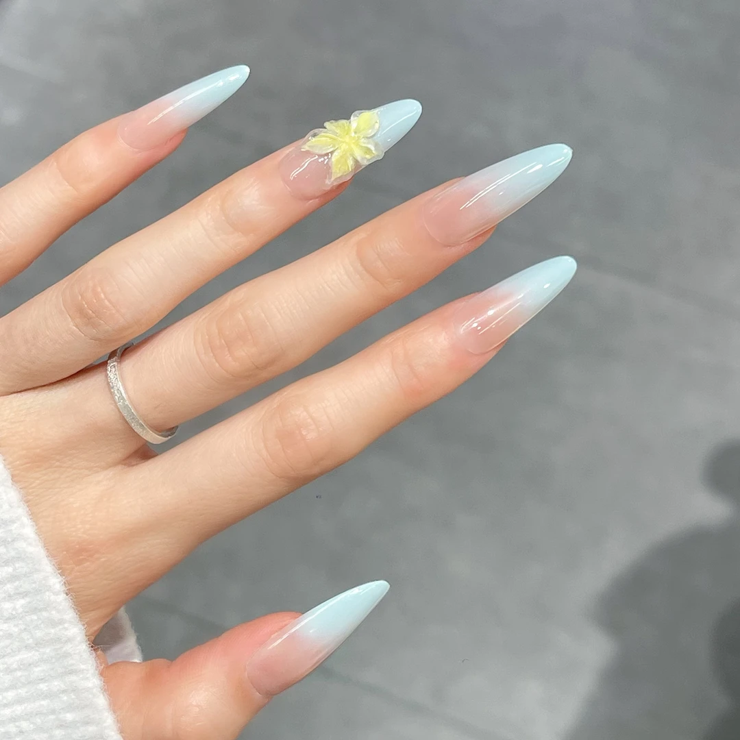 【鸡蛋花】多巴胺设计师款 水彩蝴蝶少女 可重复穿戴美甲