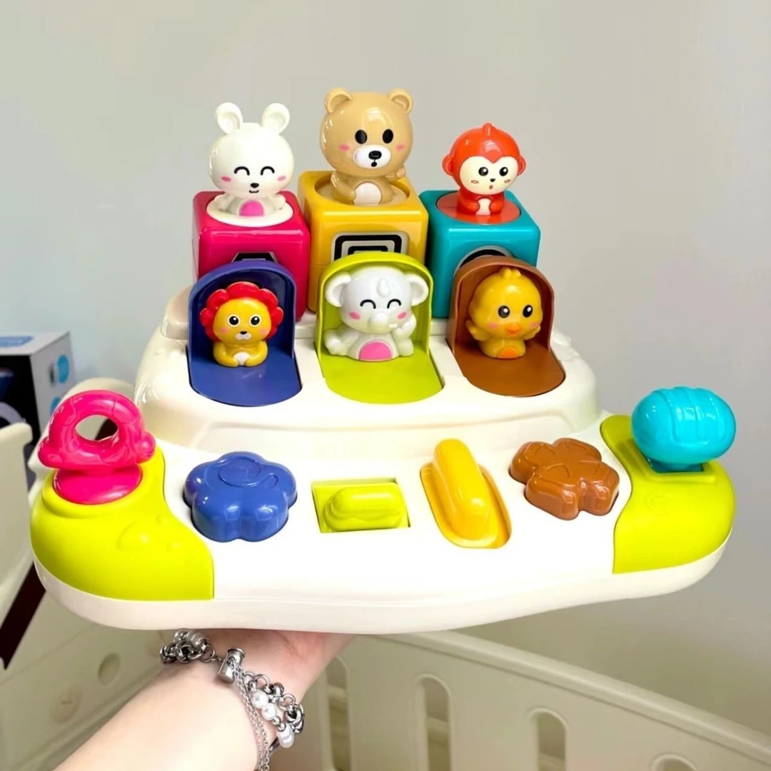 弹弹弹出式开关宝宝躲猫猫吃惊益智婴儿早教儿童因果关系玩具