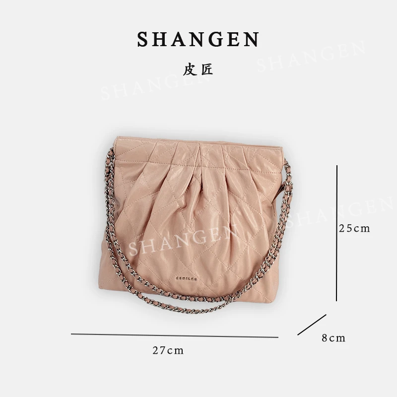 【母亲节礼物】QYX-81445-薄雾粉-轻奢时尚女士新款单肩斜挎包