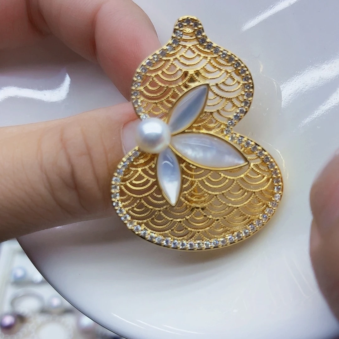 非金属无珍珠胸针，吊坠