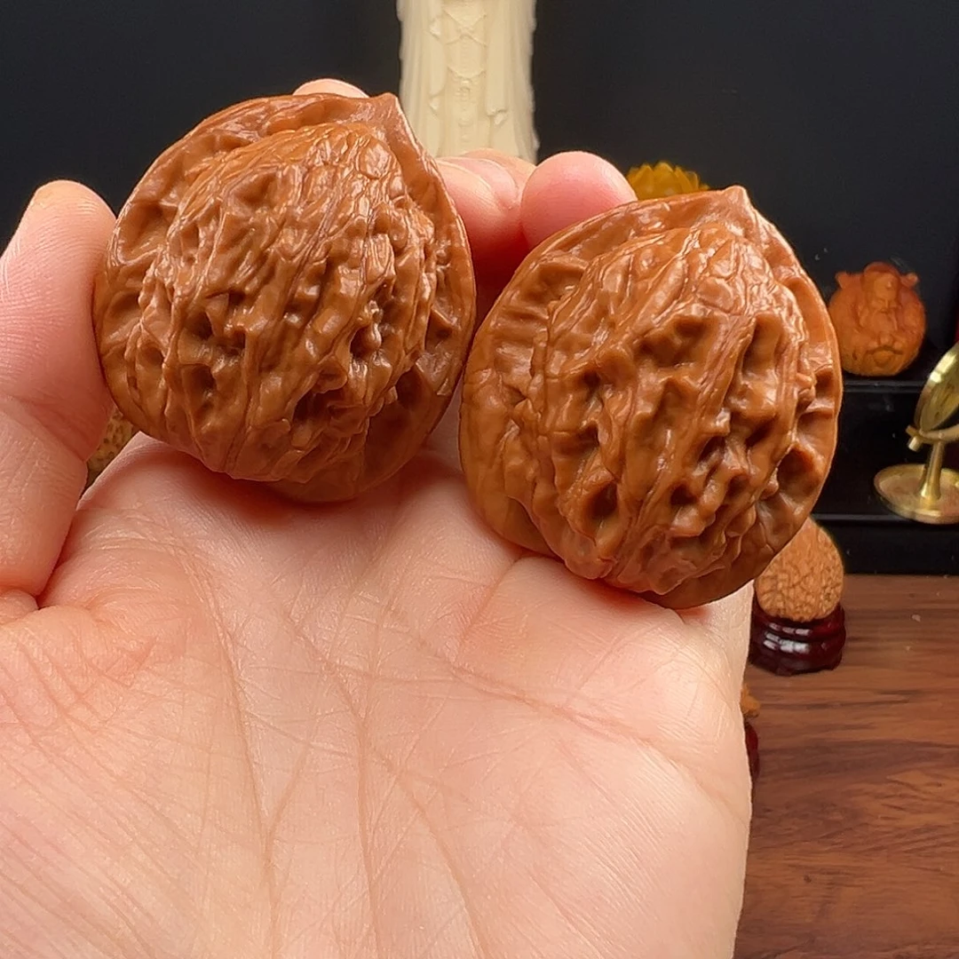 吊坠文玩核桃39全品大红袍