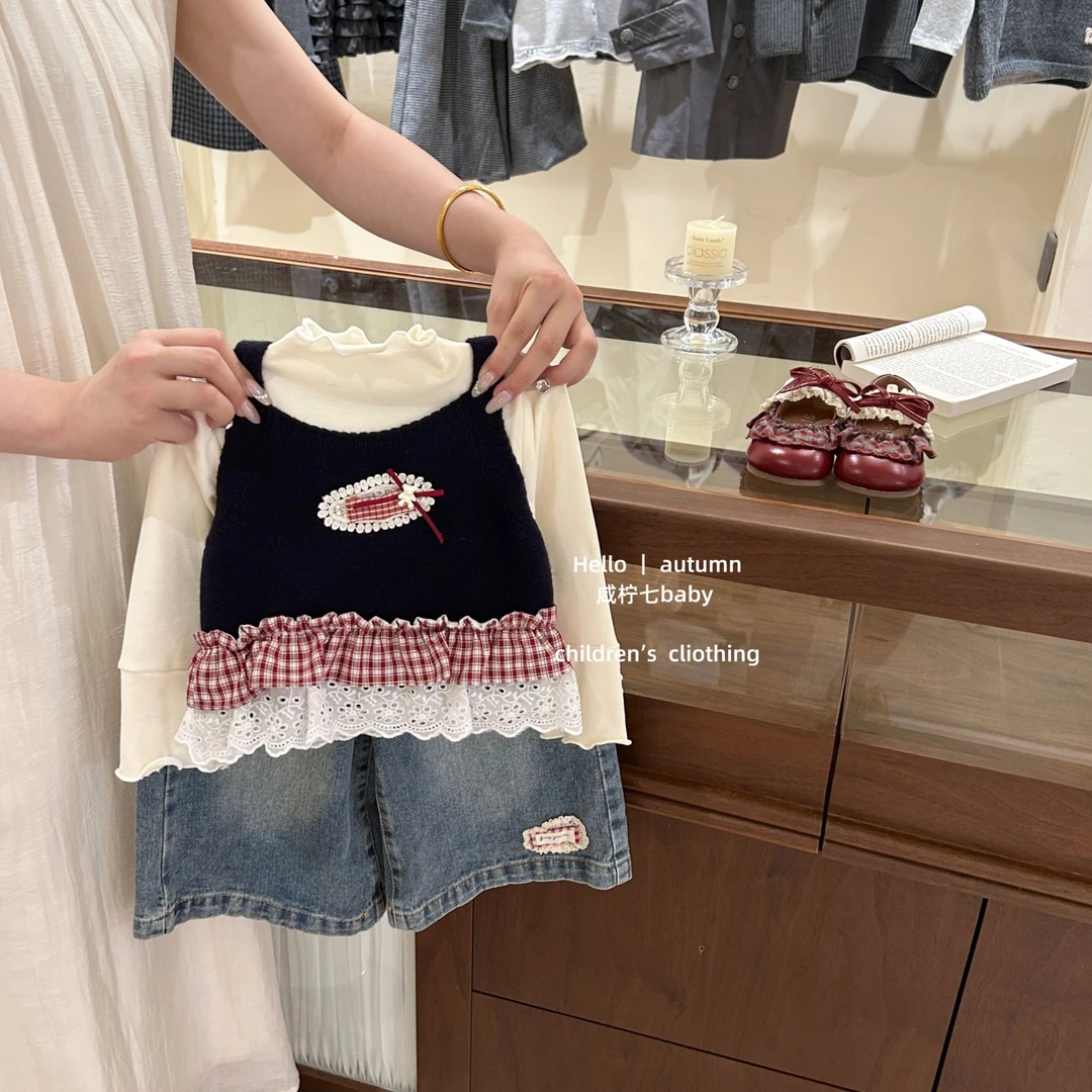 【咸柠七】女童套装秋装2025新款儿童洋气时髦小童衣服牛仔春秋潮