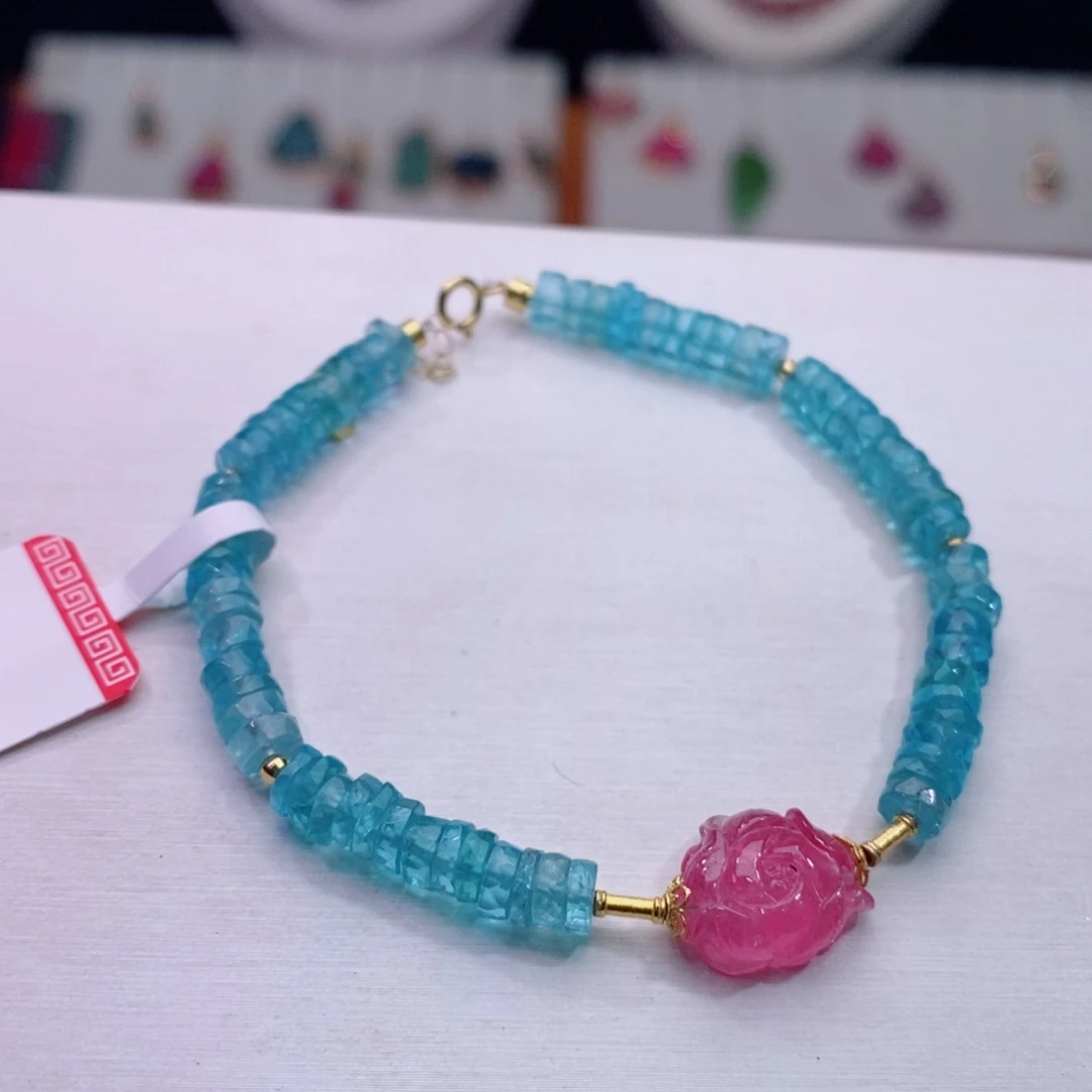 手链18K金镶嵌碧玺碧玺A手链