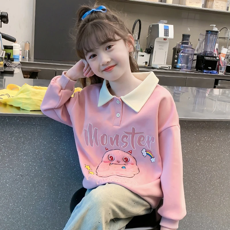 女童卫衣2025新款秋装儿童网红洋气时髦打底衫春秋款女孩休闲上衣