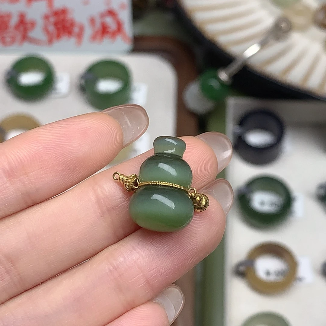 未镶嵌戒指和田玉猫眼葫芦