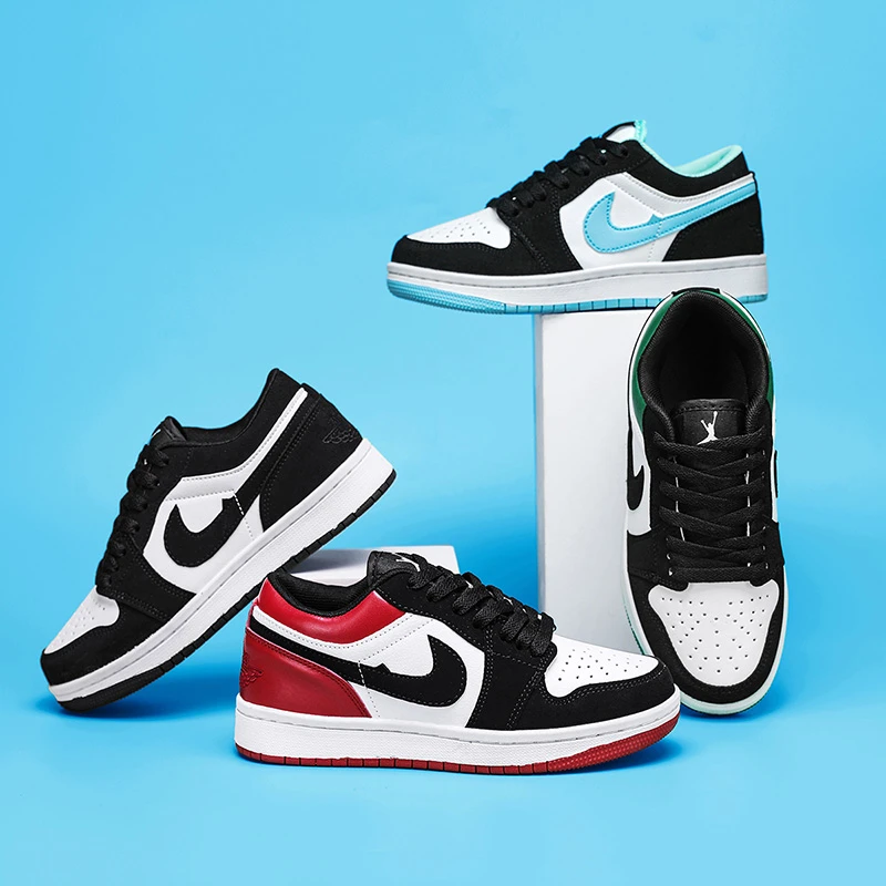 aj1潮流低帮板鞋男车缝线图案轻便休闲女鞋中大童青少年运动鞋