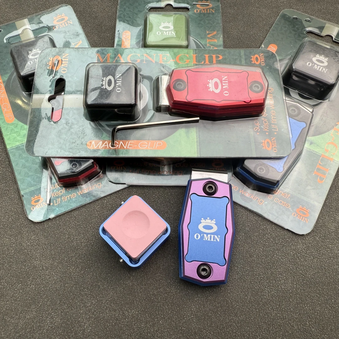 奥秘巧克夹强磁款金属台球巧克粉夹不锈钢巧克套二代便捷桌球配件
