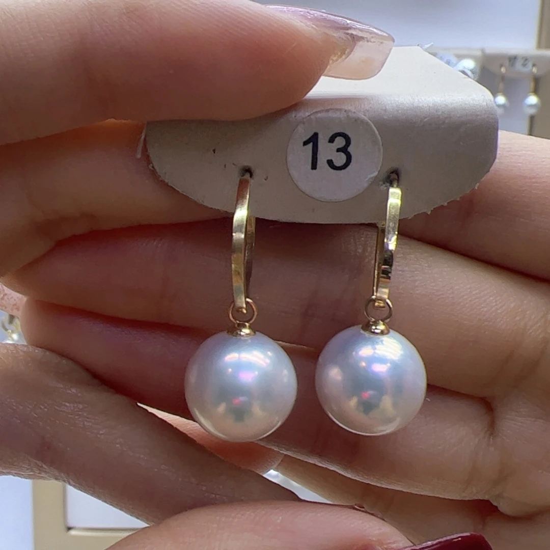 淡水珍珠耳饰18K金镶嵌