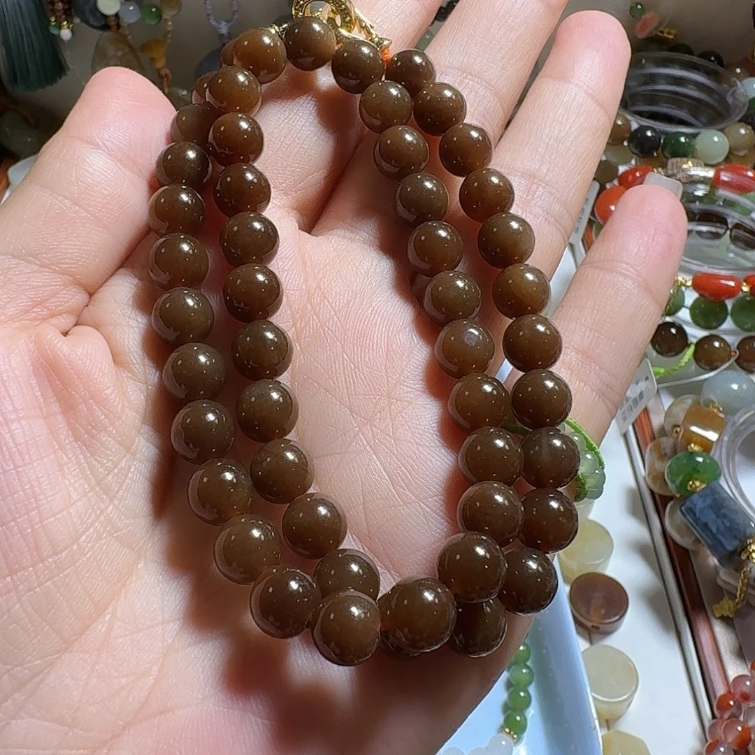 用***8未镶嵌手链和田玉（糖玉）