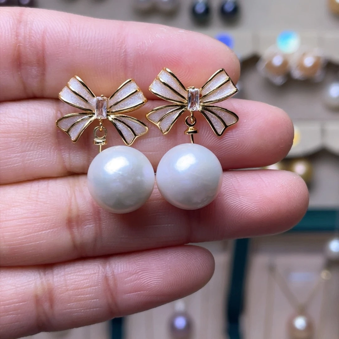 淡水珍珠耳环未镶嵌